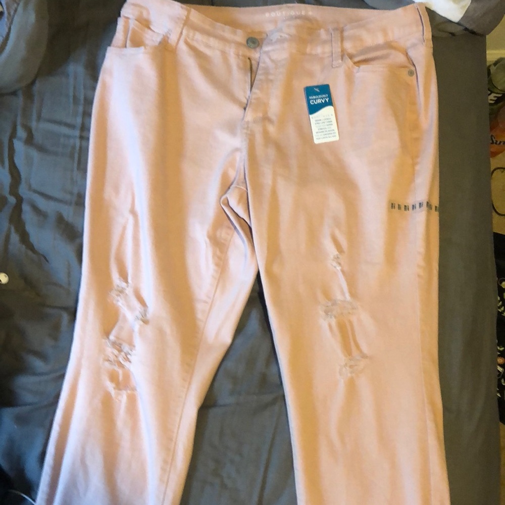 Distressed ankle pants